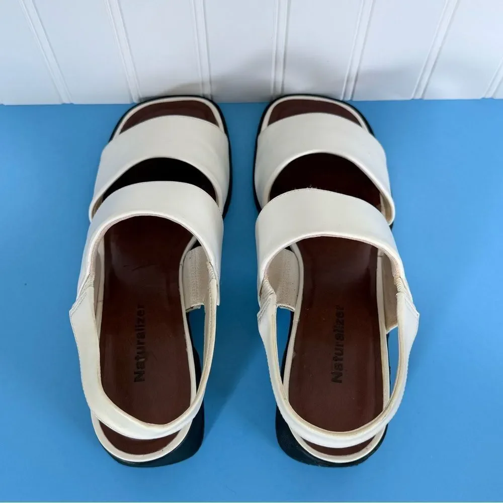 Naturalizer Black and White Sandals with Straps Size 9